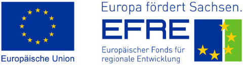 Logo der Europäischen Union und EFRE Förderprogramm Sachsen